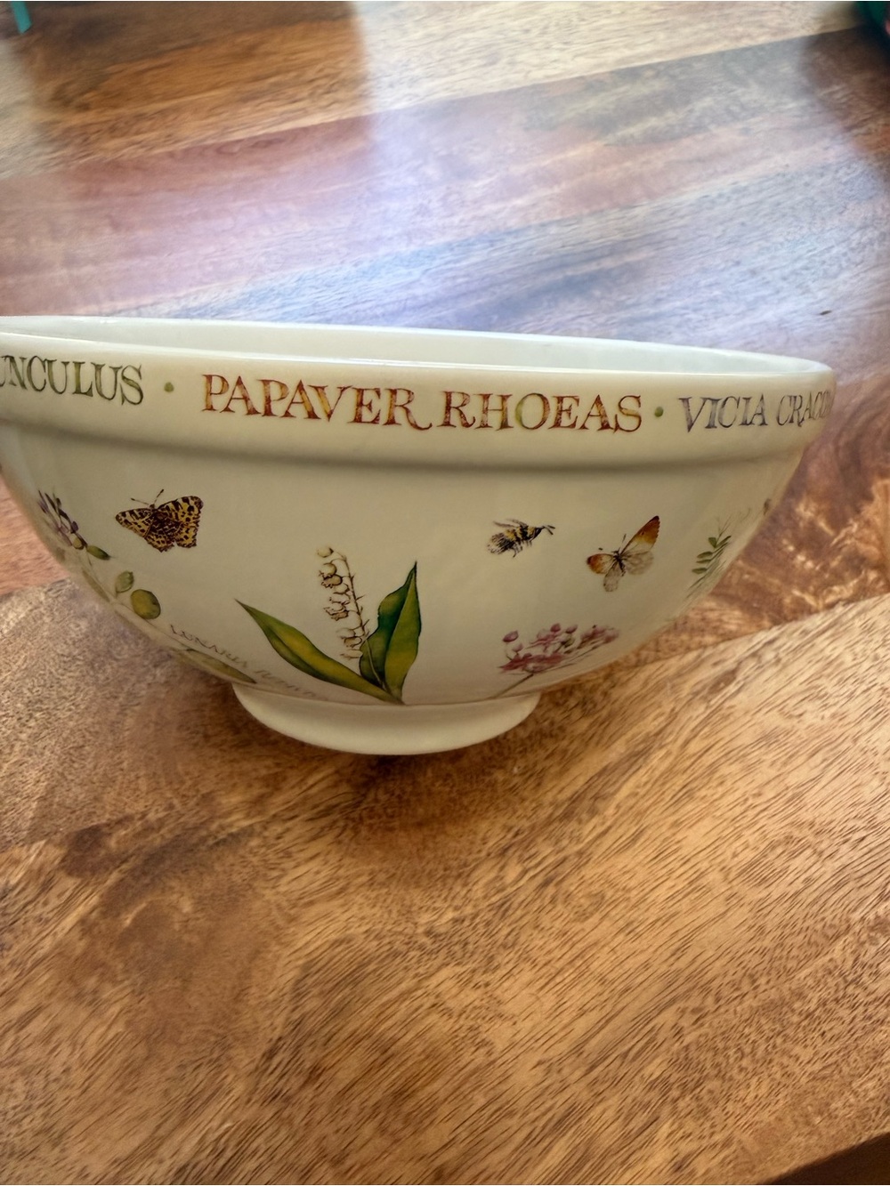 Wildflower Meadow Ceramic Serving Bowl by Magdalen Bowen - White Floral